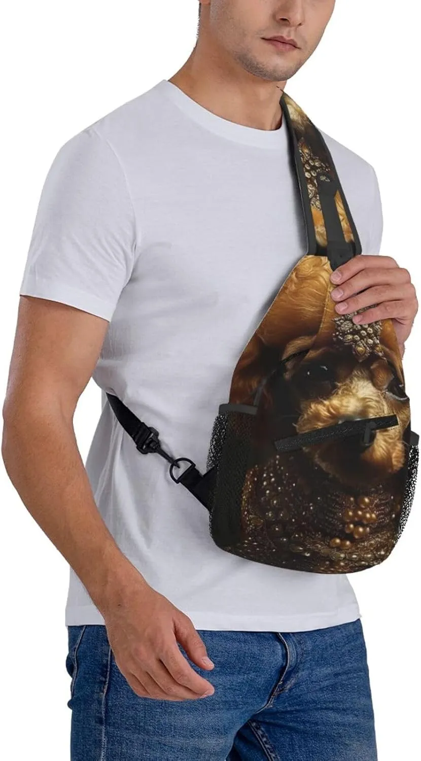 Crossbody Bags for Women Men Trendy Sling Bag Casual Chest Bag Moon Flowers and Butterflies Shoulder Bag for Travel