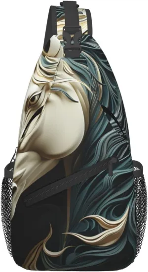 Crossbody Bags for Women Men Trendy Sling Bag Casual Chest Bag Moon Flowers and Butterflies Shoulder Bag for Travel