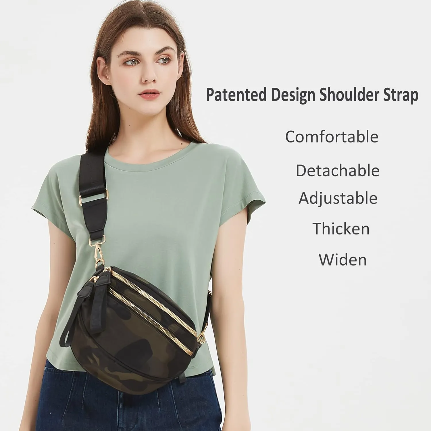 Crossbody Bags for Women Nylon Cross Body Travel Shoulder Handbags Lady Chest Purses Light Sling Backpack