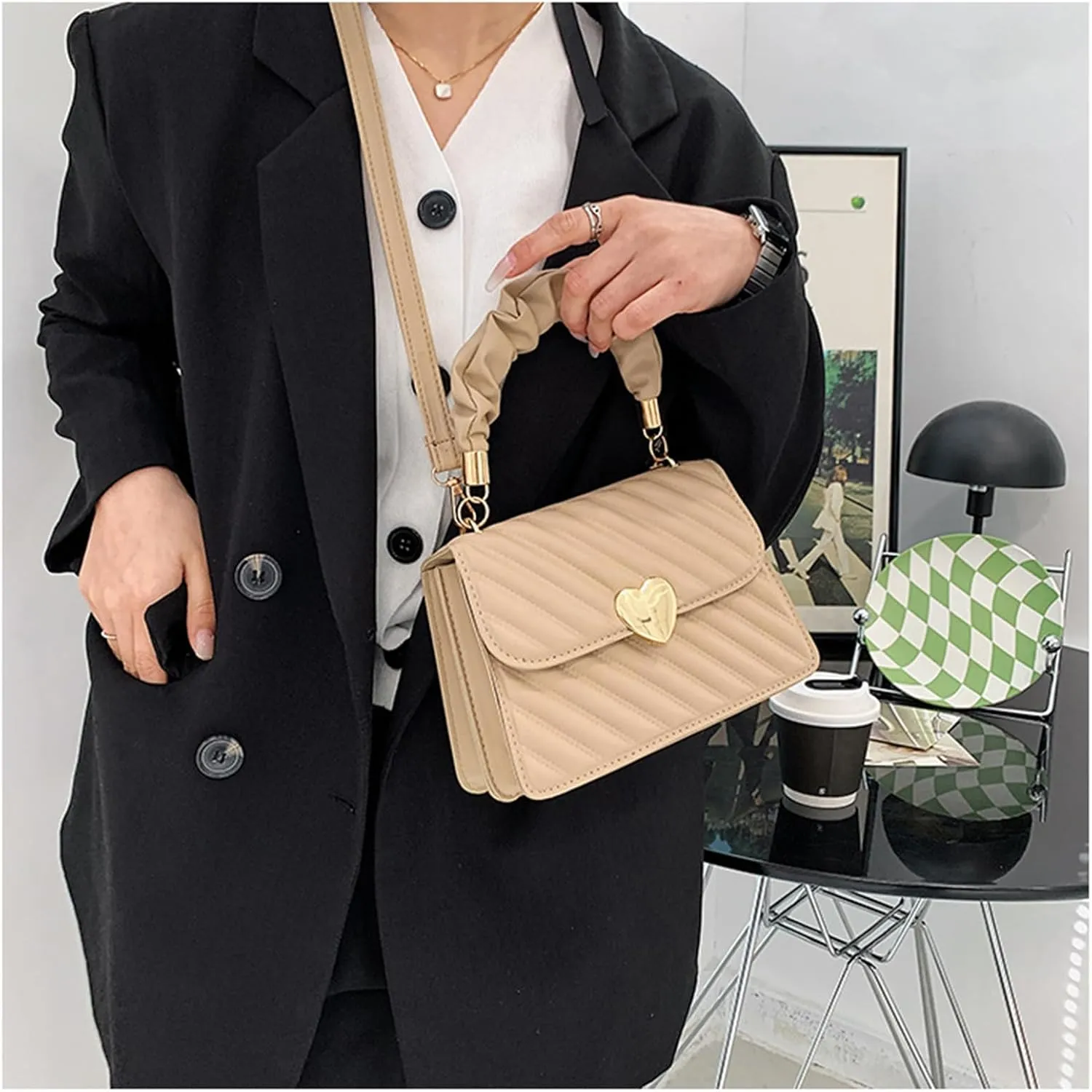 Crossbody Bags for Women PU Leather Casual Shoulder Bags Purse Fashion Small Handbags Lolita Sweet Messenger Bag