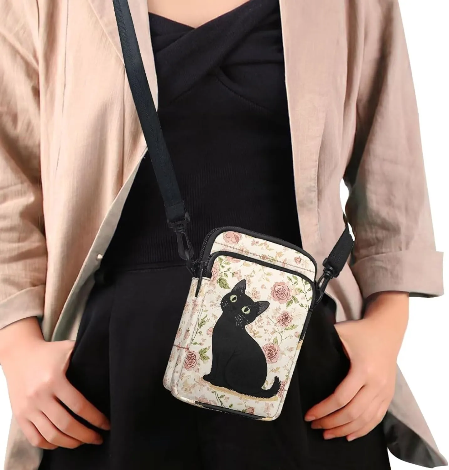 Crossbody Bags Messenger Bags Waist Bags Mini Shoulder Bags for Women and Men Removable Shoulder Strap Zipper Bags