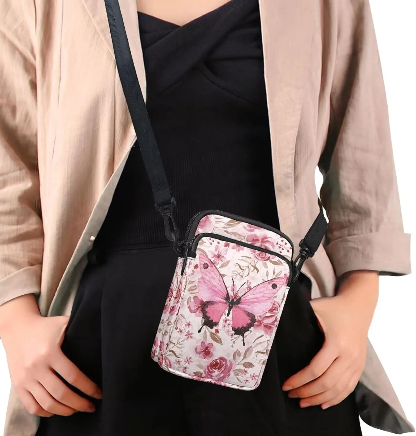 Crossbody Bags Messenger Bags Waist Bags Mini Shoulder Bags for Women and Men Removable Shoulder Strap Zipper Bags