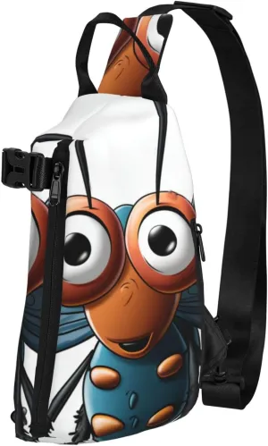 Crossbody Sling Backpack Insect Wings Eyes Sling Bag for Women Men Chest Bag Fashion Waist Bag Adjustable Fanny Pack