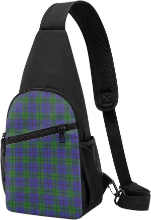 Crossbody Sling Backpack Strachan Tartan Shoulder Chest Bag Daypack for Traveling Sport
