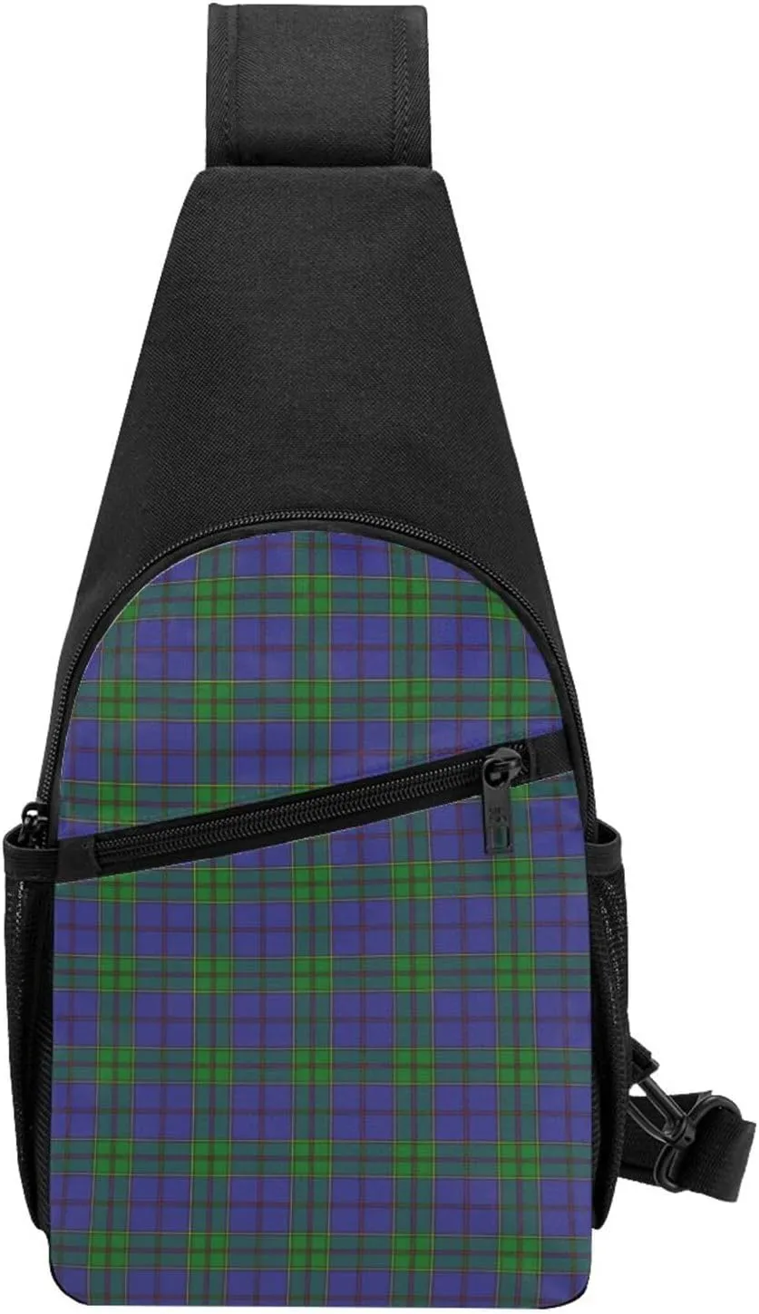 Crossbody Sling Backpack Strachan Tartan Shoulder Chest Bag Daypack for Traveling Sport
