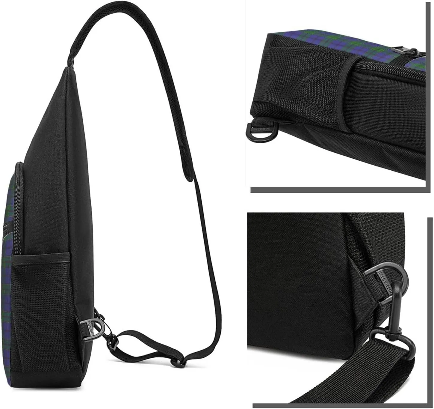 Crossbody Sling Backpack Strachan Tartan Shoulder Chest Bag Daypack for Traveling Sport