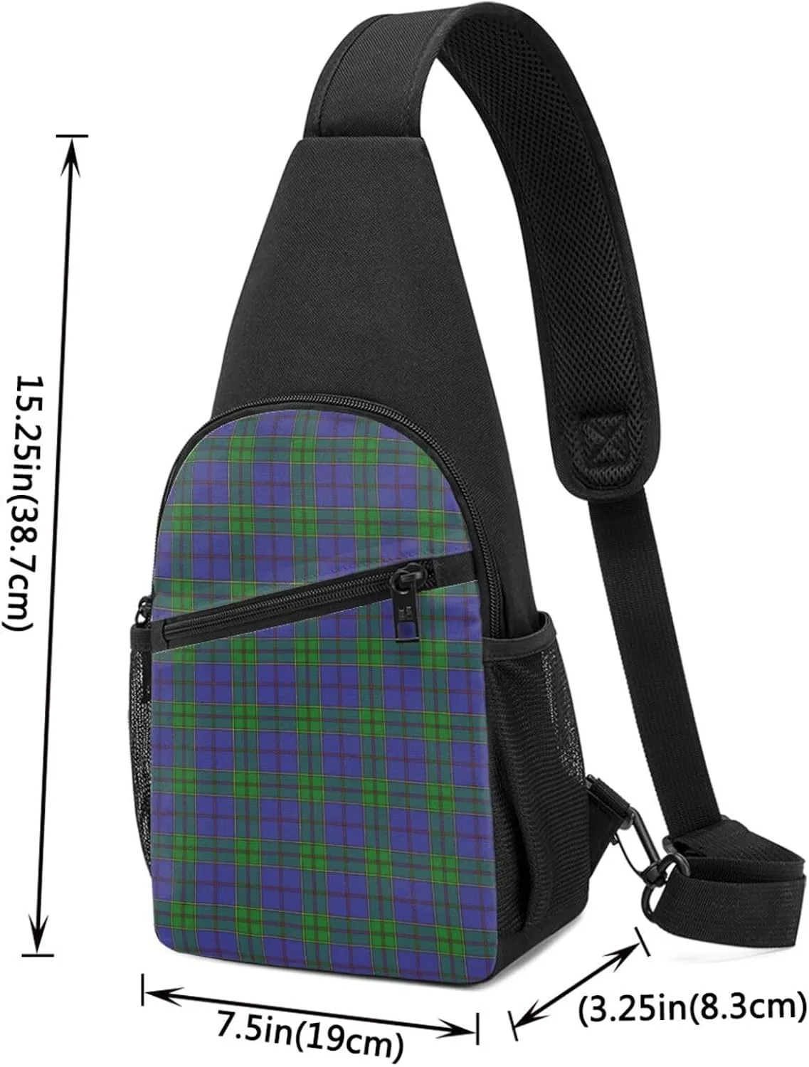 Crossbody Sling Backpack Strachan Tartan Shoulder Chest Bag Daypack for Traveling Sport