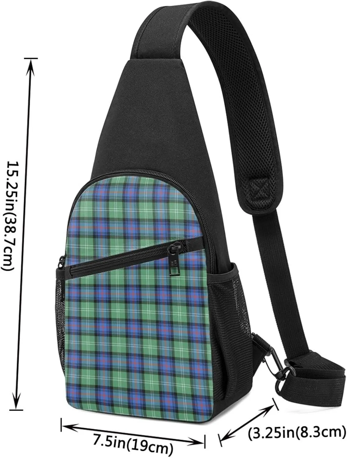Crossbody Sling Backpack Sutherland Old Ancient Tartan Shoulder Chest Bag Daypack for Traveling Sport