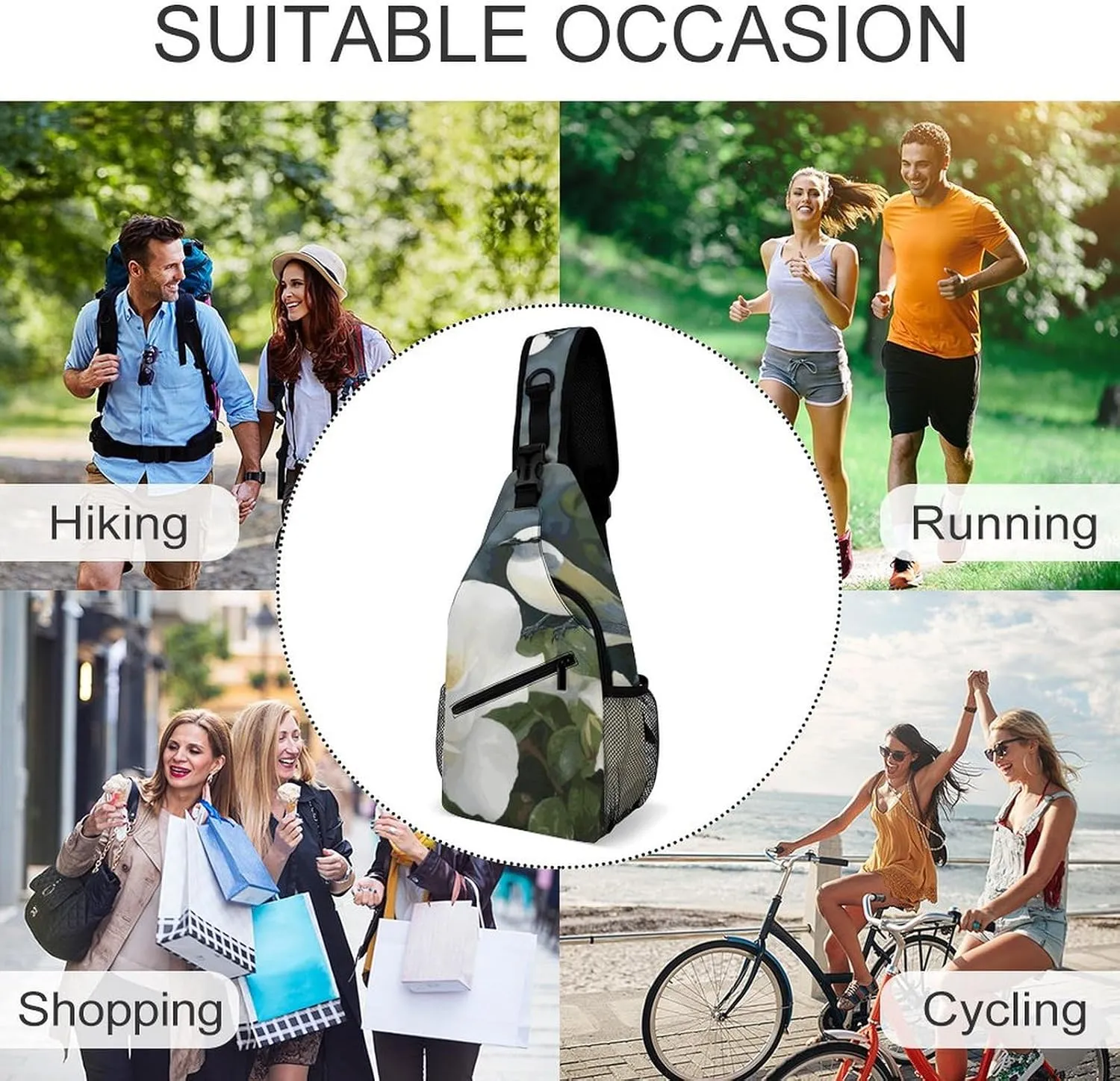 Crossbody Sling Bag Cat Under Blanket Backpack Sling Bag Travel Hiking Chest Bag Shoulder Bag Daypack