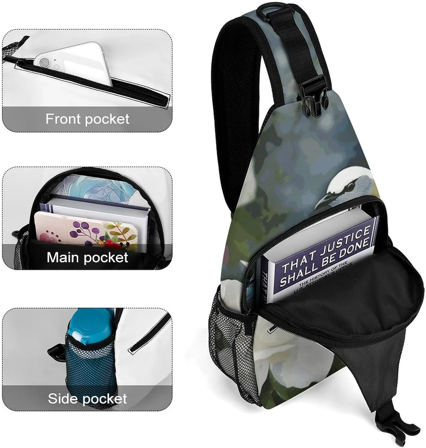 Crossbody Sling Bag Cat Under Blanket Backpack Sling Bag Travel Hiking Chest Bag Shoulder Bag Daypack
