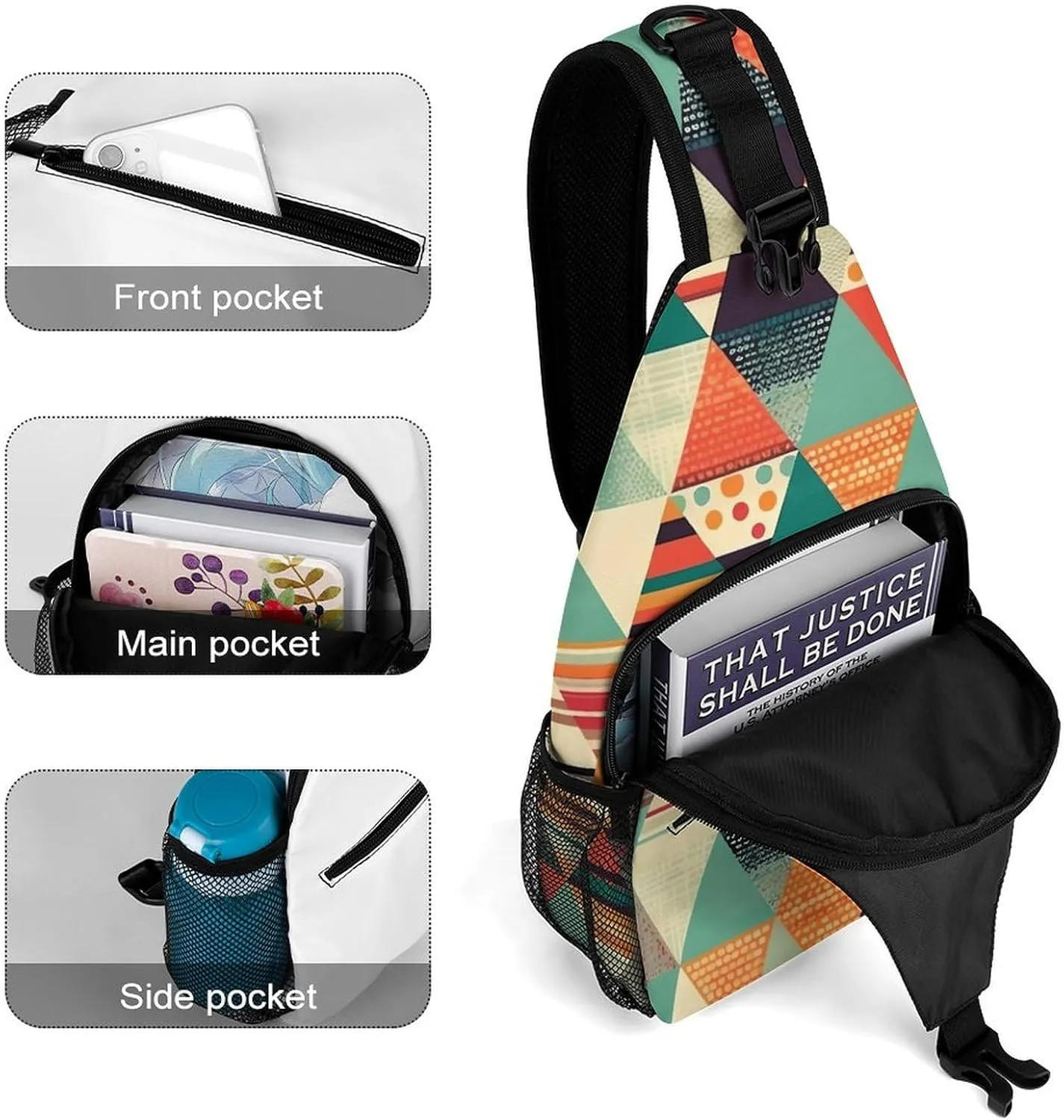 Crossbody Sling Bag Cat Under Blanket Backpack Sling Bag Travel Hiking Chest Bag Shoulder Bag Daypack