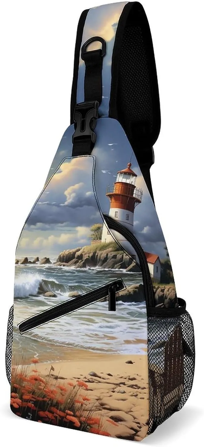 Crossbody Sling Bag Guitar Backpack Sling Bag Travel Hiking Chest Bag Shoulder Bag Daypack