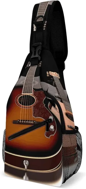 Crossbody Sling Bag Guitar Backpack Sling Bag Travel Hiking Chest Bag Shoulder Bag Daypack