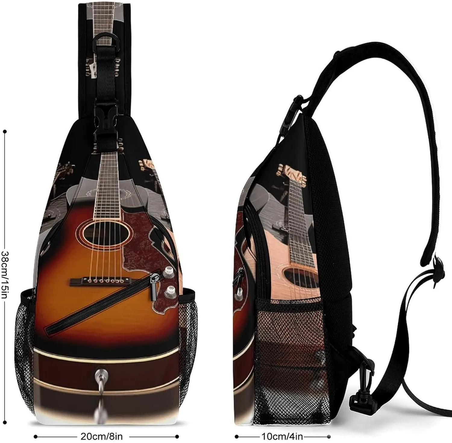 Crossbody Sling Bag Guitar Backpack Sling Bag Travel Hiking Chest Bag Shoulder Bag Daypack