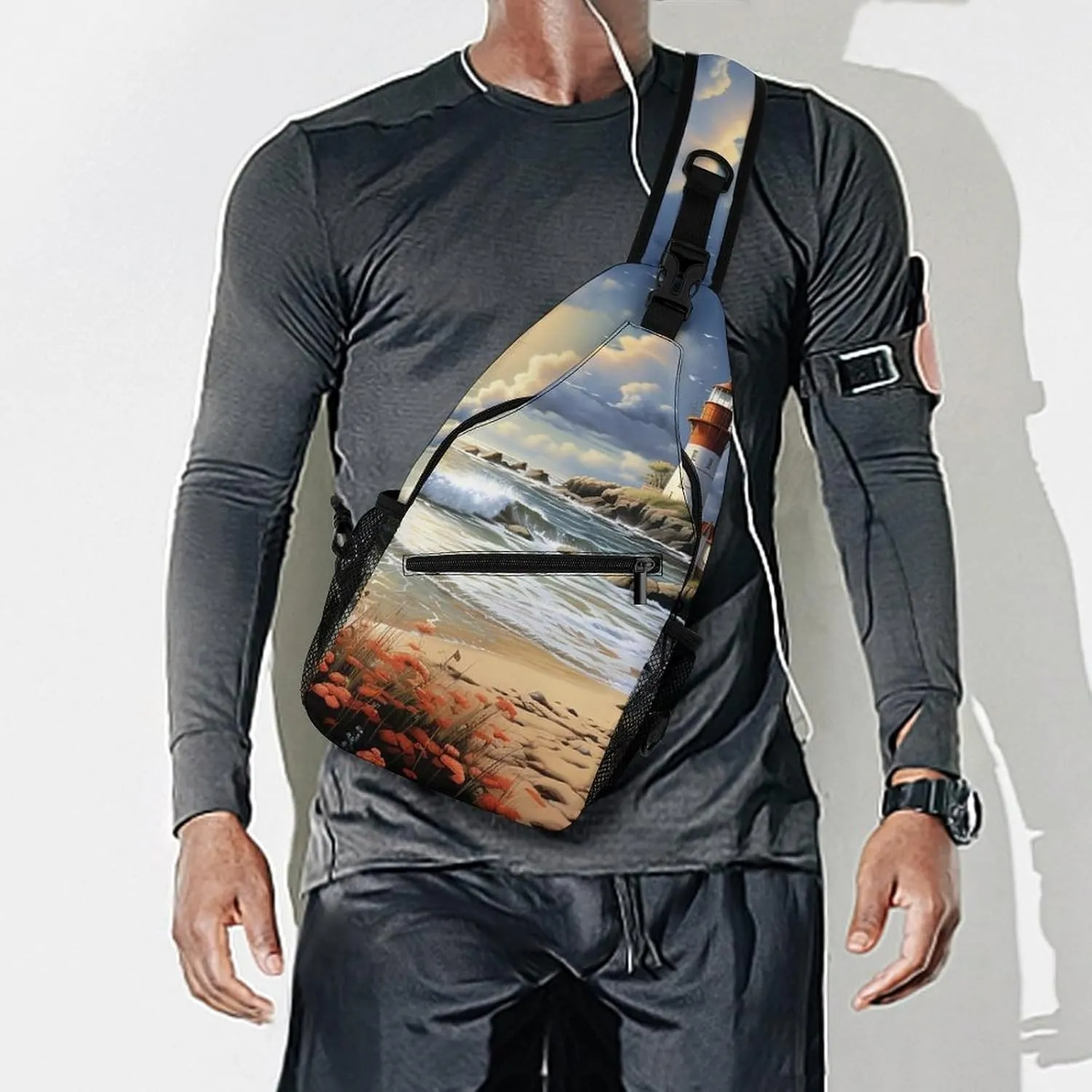 Crossbody Sling Bag Guitar Backpack Sling Bag Travel Hiking Chest Bag Shoulder Bag Daypack