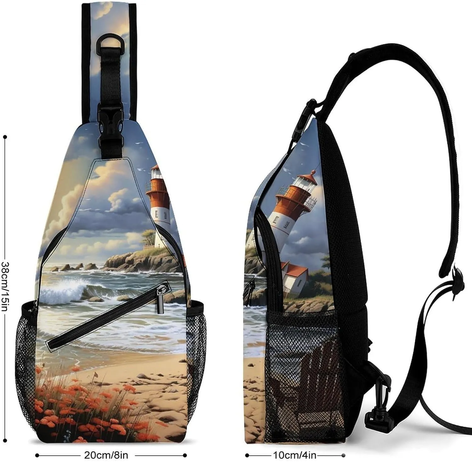 Crossbody Sling Bag Guitar Backpack Sling Bag Travel Hiking Chest Bag Shoulder Bag Daypack