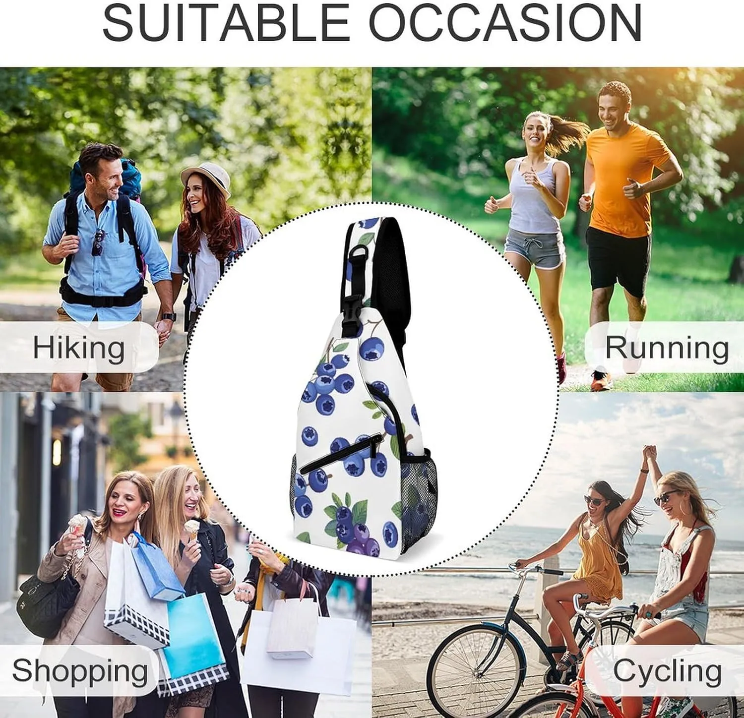 Crossbody Sling Bag Guitar Backpack Sling Bag Travel Hiking Chest Bag Shoulder Bag Daypack
