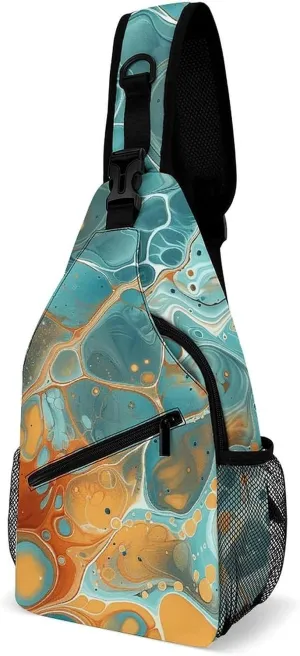 Crossbody Sling Bag Snow Mountain Penguin Backpack Sling Bag Travel Hiking Chest Bag Shoulder Bag Daypack