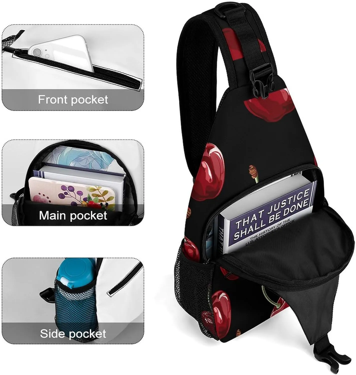 Crossbody Sling Bag Snow Mountain Penguin Backpack Sling Bag Travel Hiking Chest Bag Shoulder Bag Daypack