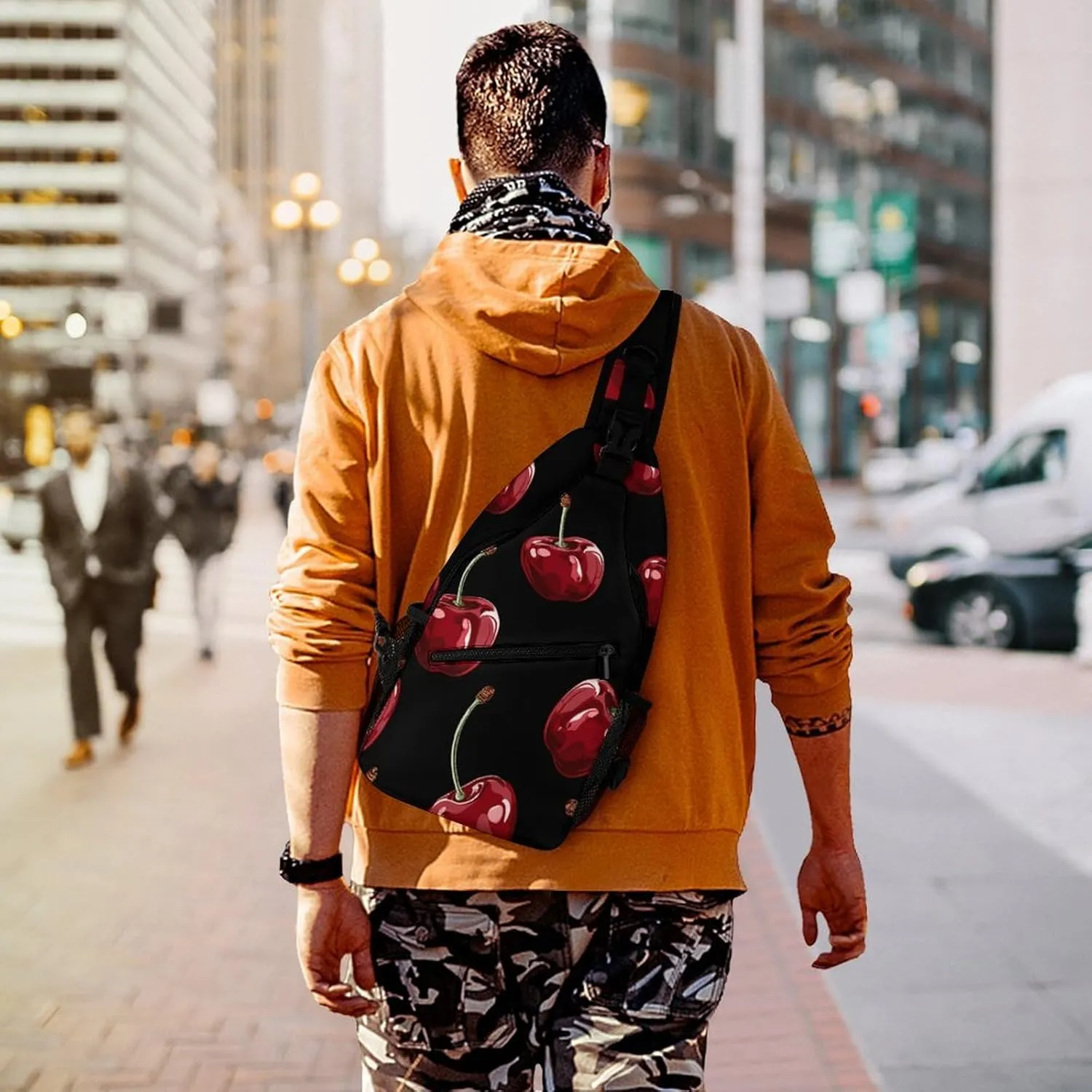 Crossbody Sling Bag Snow Mountain Penguin Backpack Sling Bag Travel Hiking Chest Bag Shoulder Bag Daypack
