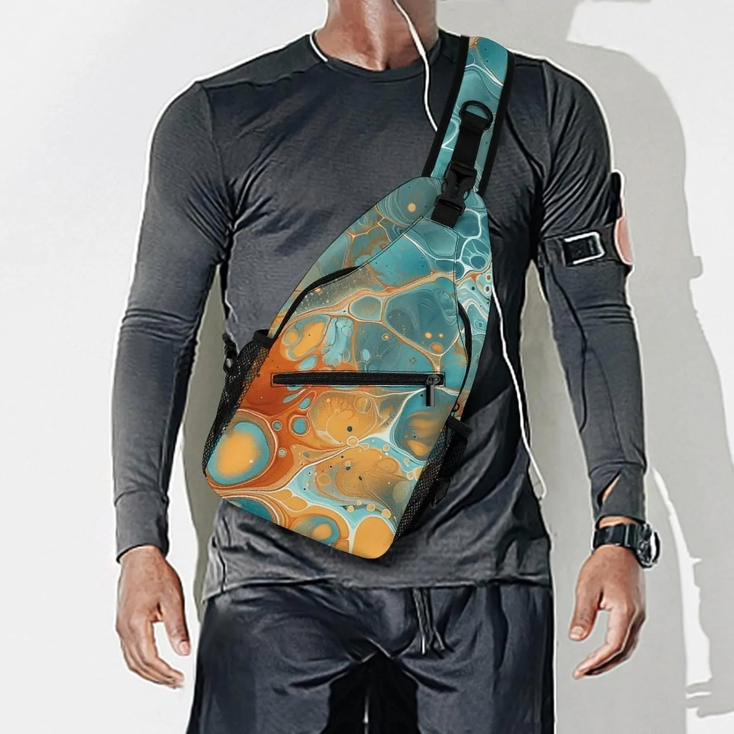 Crossbody Sling Bag Snow Mountain Penguin Backpack Sling Bag Travel Hiking Chest Bag Shoulder Bag Daypack
