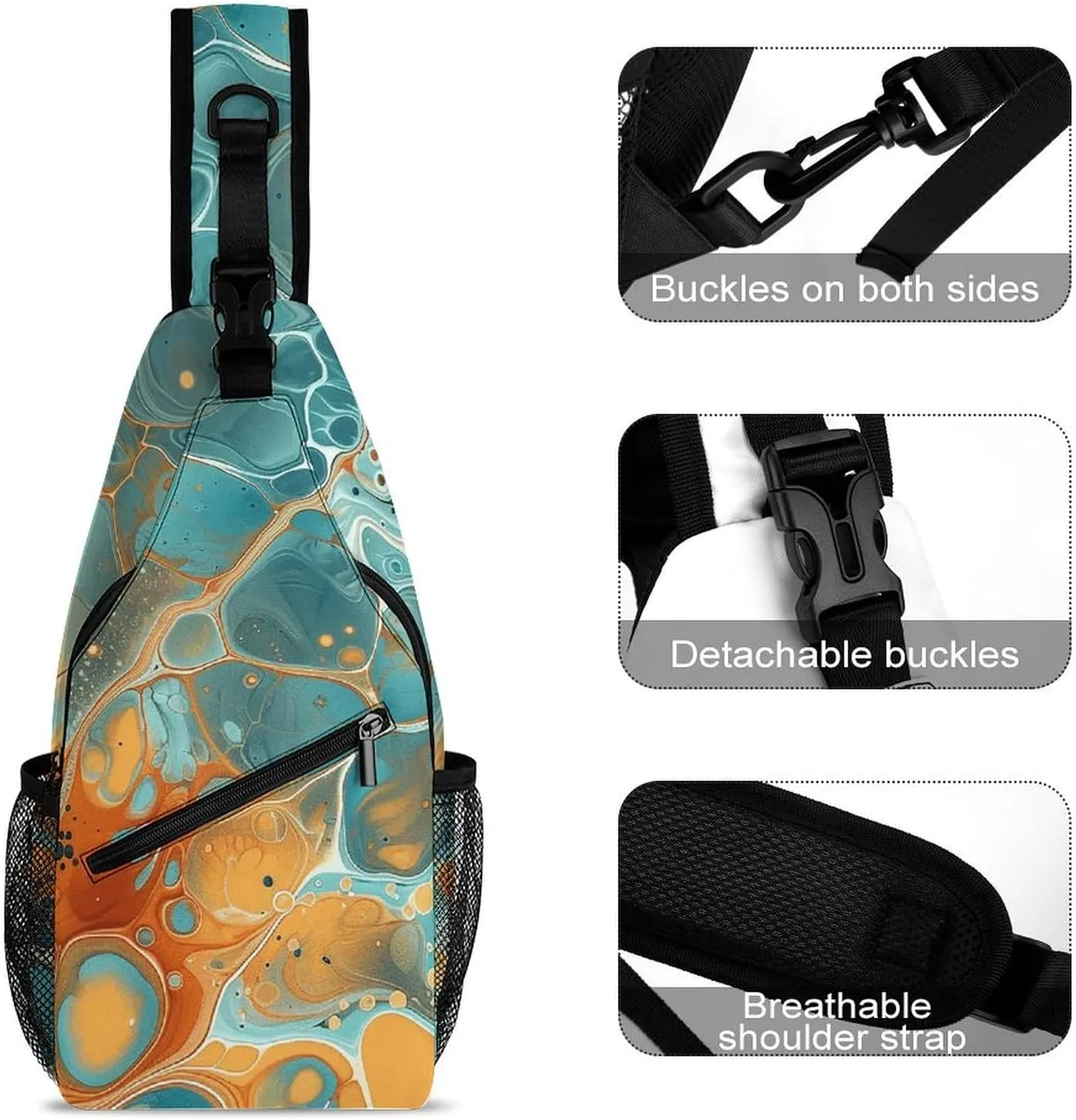Crossbody Sling Bag Snow Mountain Penguin Backpack Sling Bag Travel Hiking Chest Bag Shoulder Bag Daypack