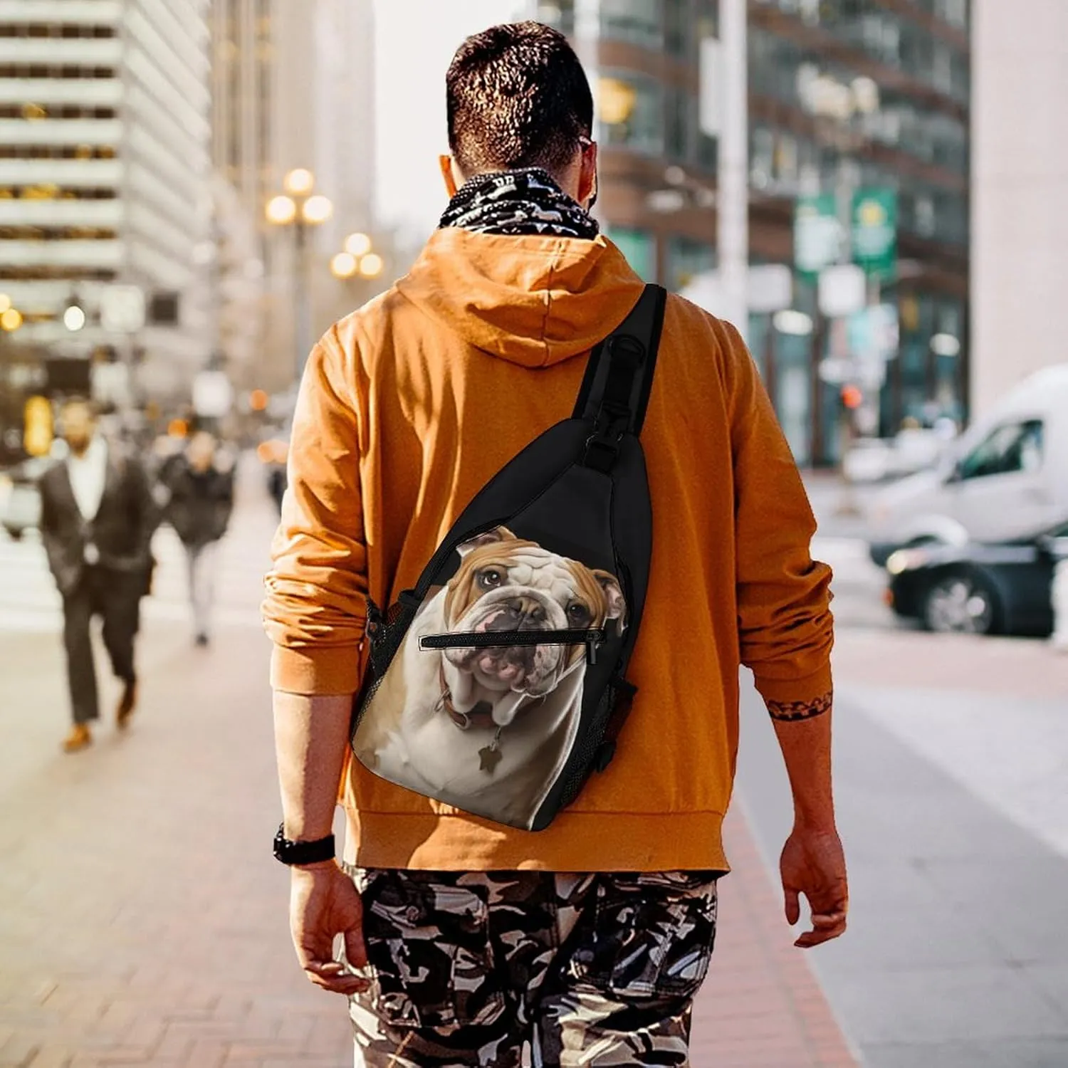 Crossbody Sling Bag Snow Mountain Penguin Backpack Sling Bag Travel Hiking Chest Bag Shoulder Bag Daypack
