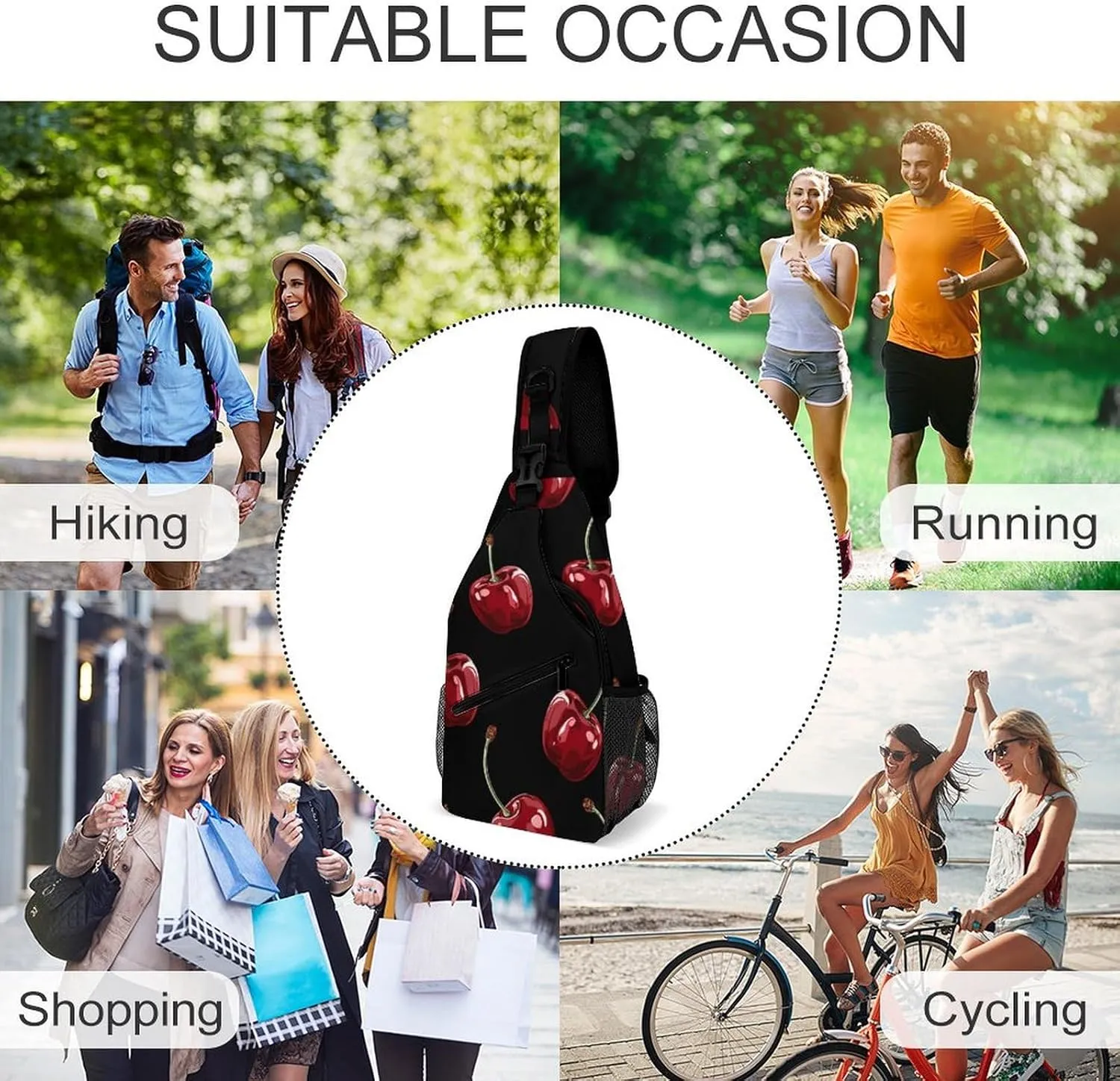 Crossbody Sling Bag Snow Mountain Penguin Backpack Sling Bag Travel Hiking Chest Bag Shoulder Bag Daypack