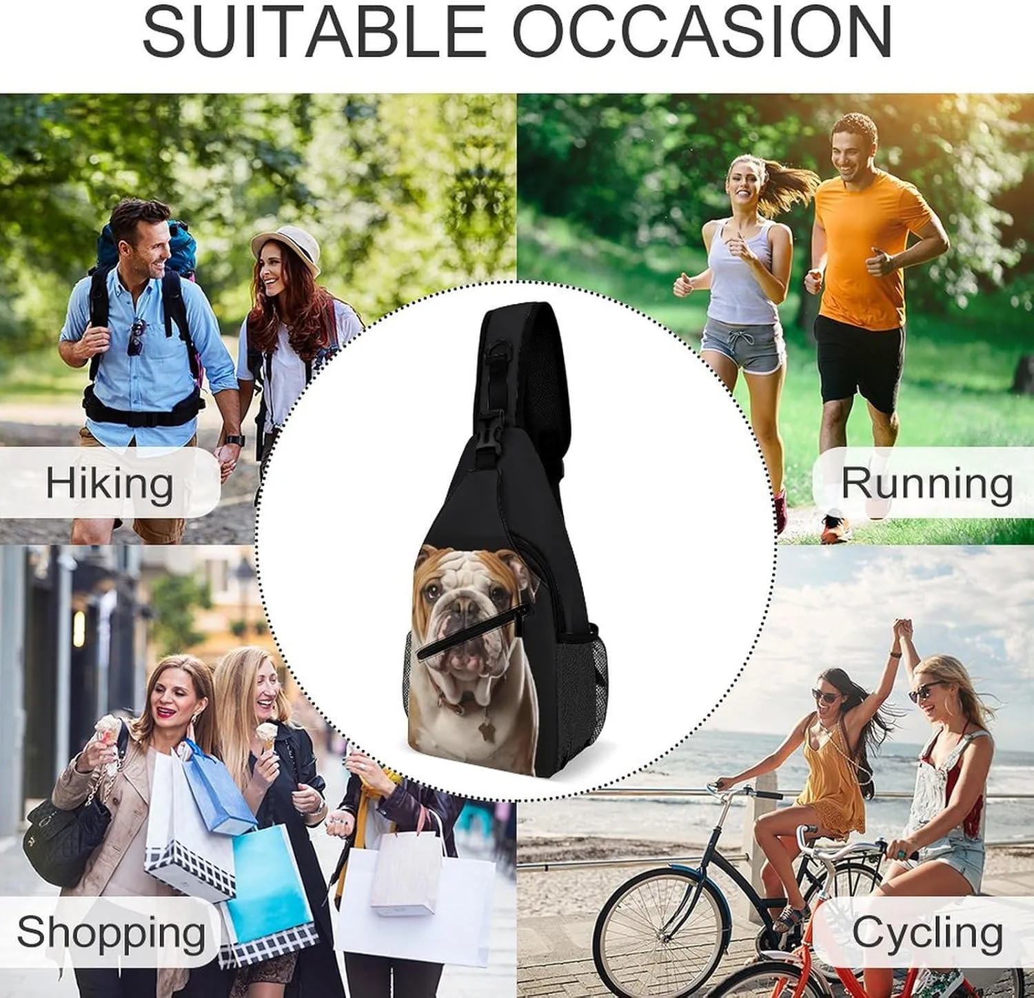 Crossbody Sling Bag Snow Mountain Penguin Backpack Sling Bag Travel Hiking Chest Bag Shoulder Bag Daypack