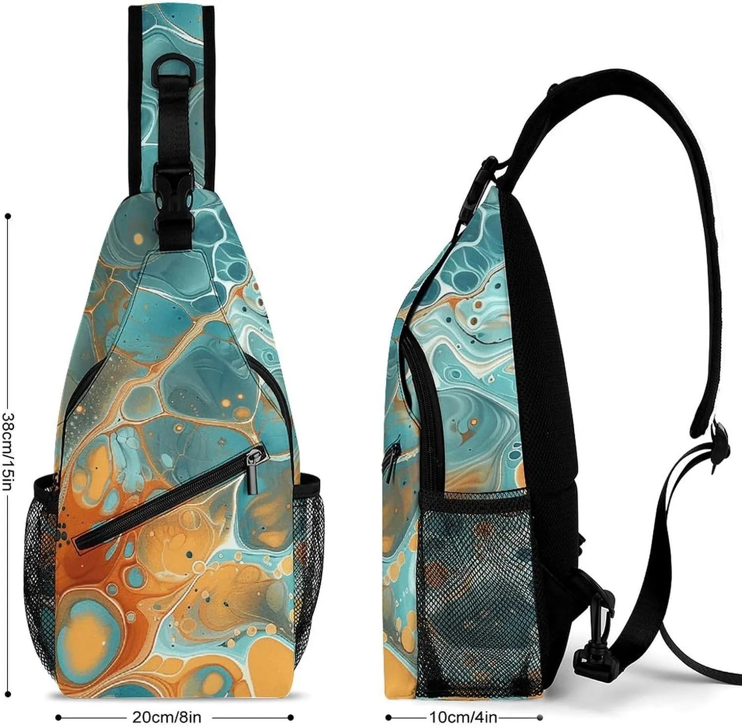 Crossbody Sling Bag Snow Mountain Penguin Backpack Sling Bag Travel Hiking Chest Bag Shoulder Bag Daypack