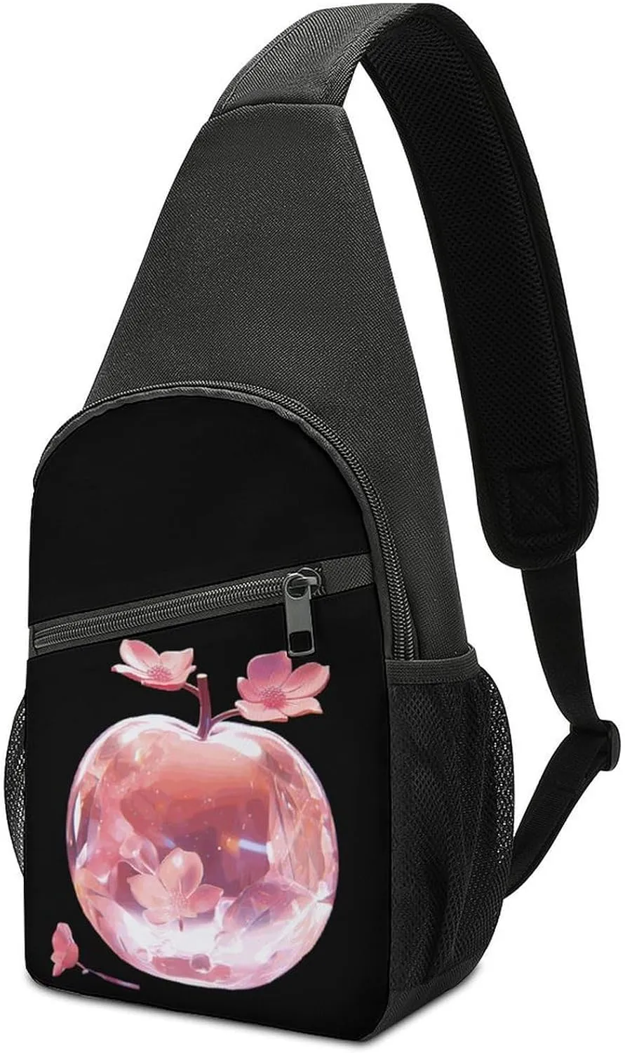 Crystal Apples Small Sling Bag Crossbody Bags Casual Chest Bag Daypack for Travel Sports Hiking