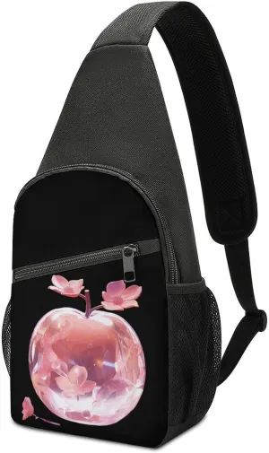 Crystal Apples Small Sling Bag Crossbody Bags Casual Chest Bag Daypack for Travel Sports Hiking