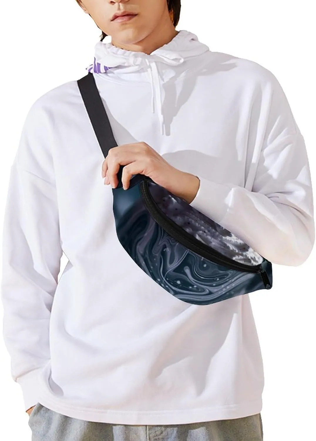 Cup of Cream Fanny Pack for Women Men Waist Bag Waterproof Belt Bag with Adjustable Strap