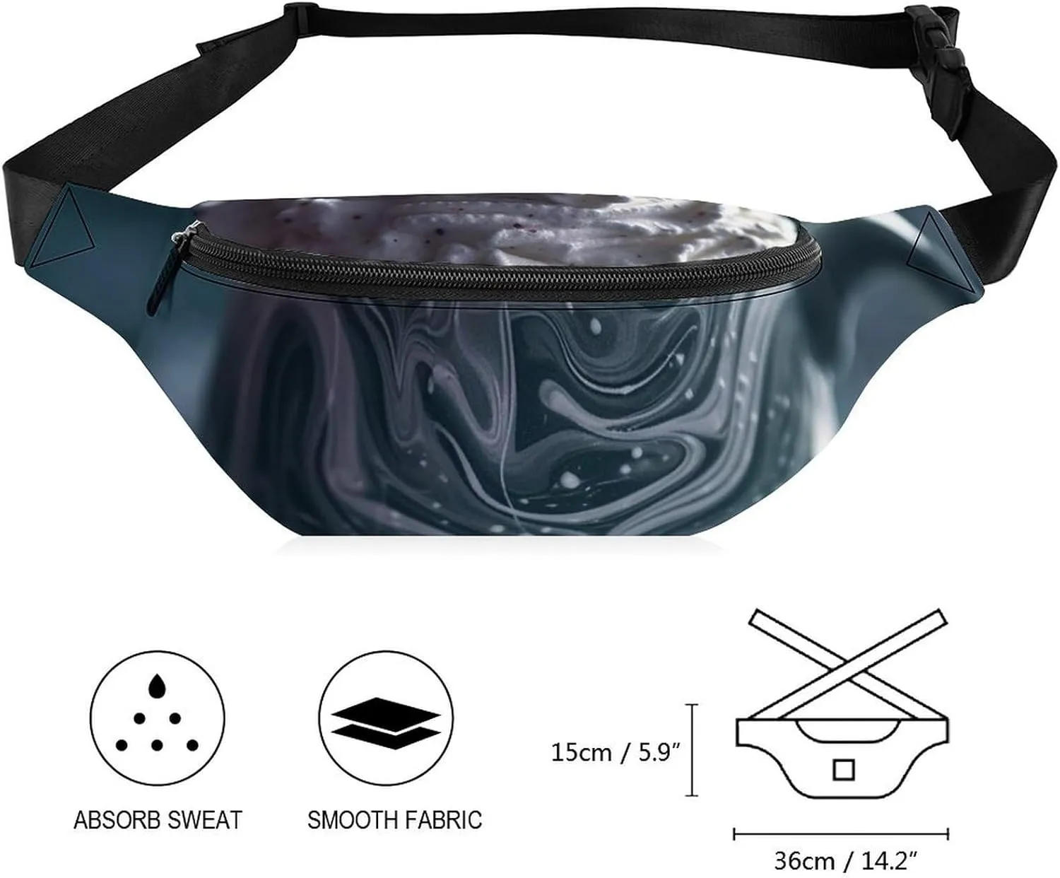 Cup of Cream Fanny Pack for Women Men Waist Bag Waterproof Belt Bag with Adjustable Strap