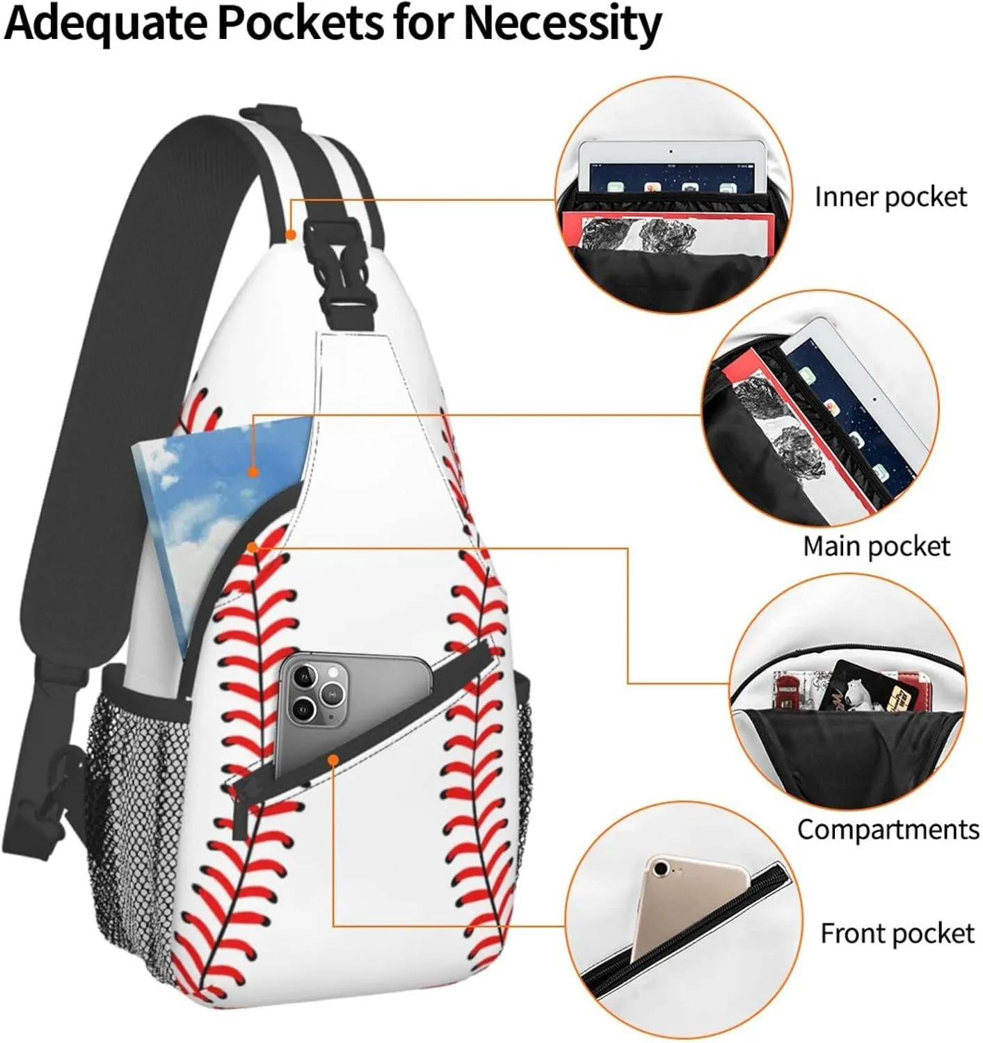 Custom Printed Sling Bag for Women Men Crossbody Shoulder Backpack Chest Bags Gym Travel Hiking Casual Daypack