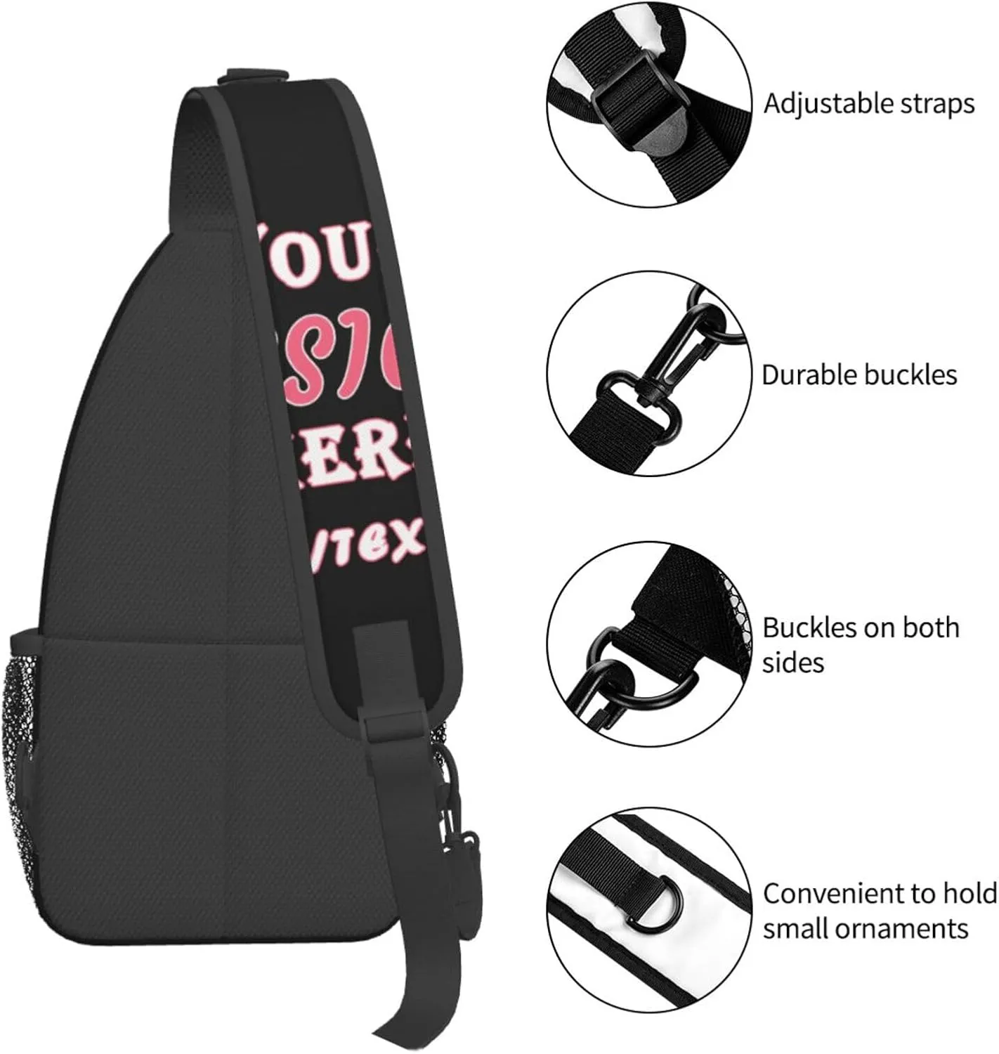 Custom Sling Bag,Personalized Sling Bag With Image Text,Crossbody Bags Sling Bags Fanny Pack For Men Women