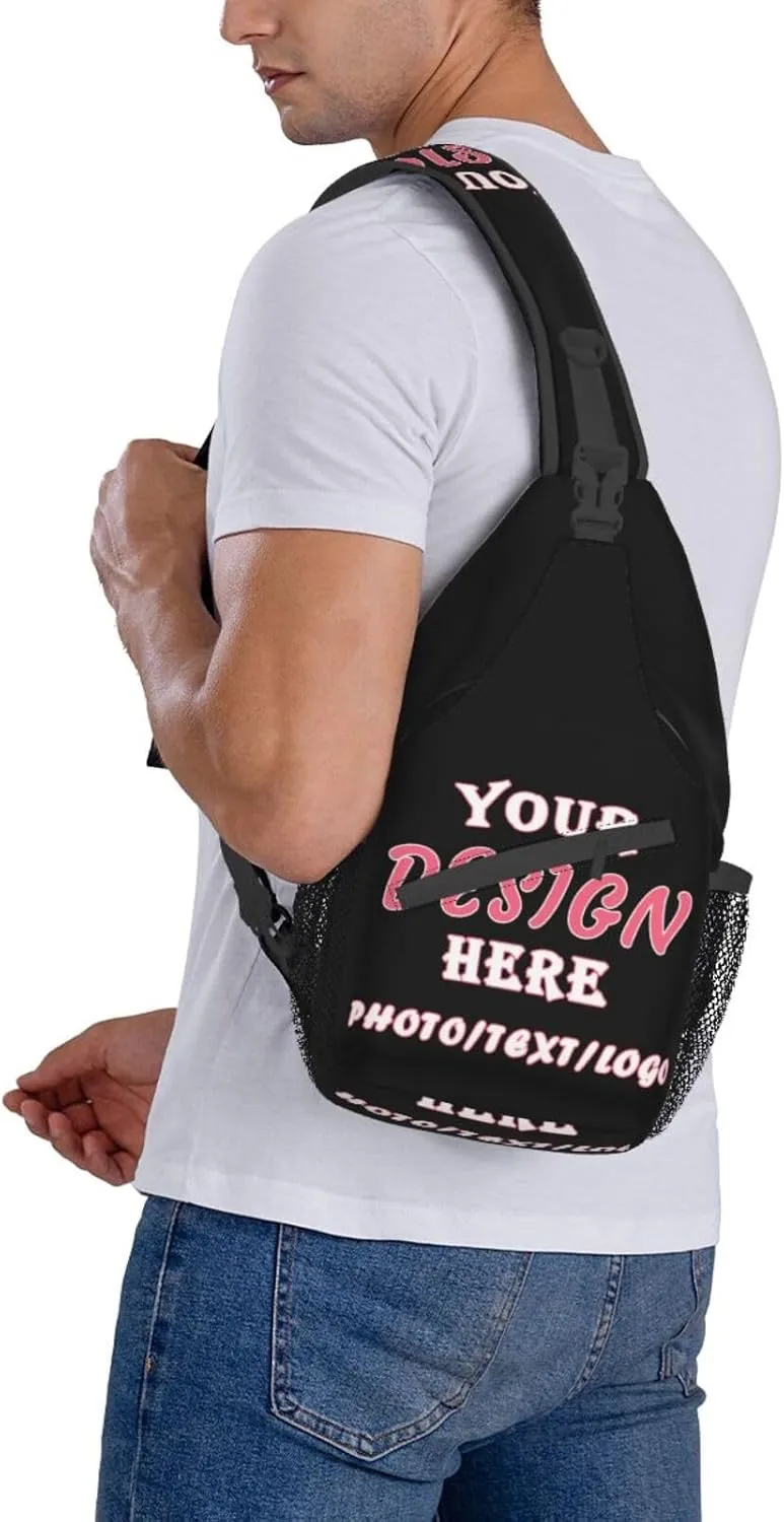 Custom Sling Bag,Personalized Sling Bag With Image Text,Crossbody Bags Sling Bags Fanny Pack For Men Women