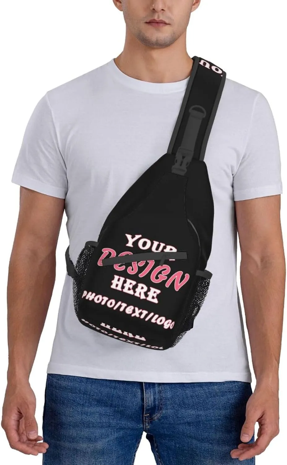 Custom Sling Bag,Personalized Sling Bag With Image Text,Crossbody Bags Sling Bags Fanny Pack For Men Women