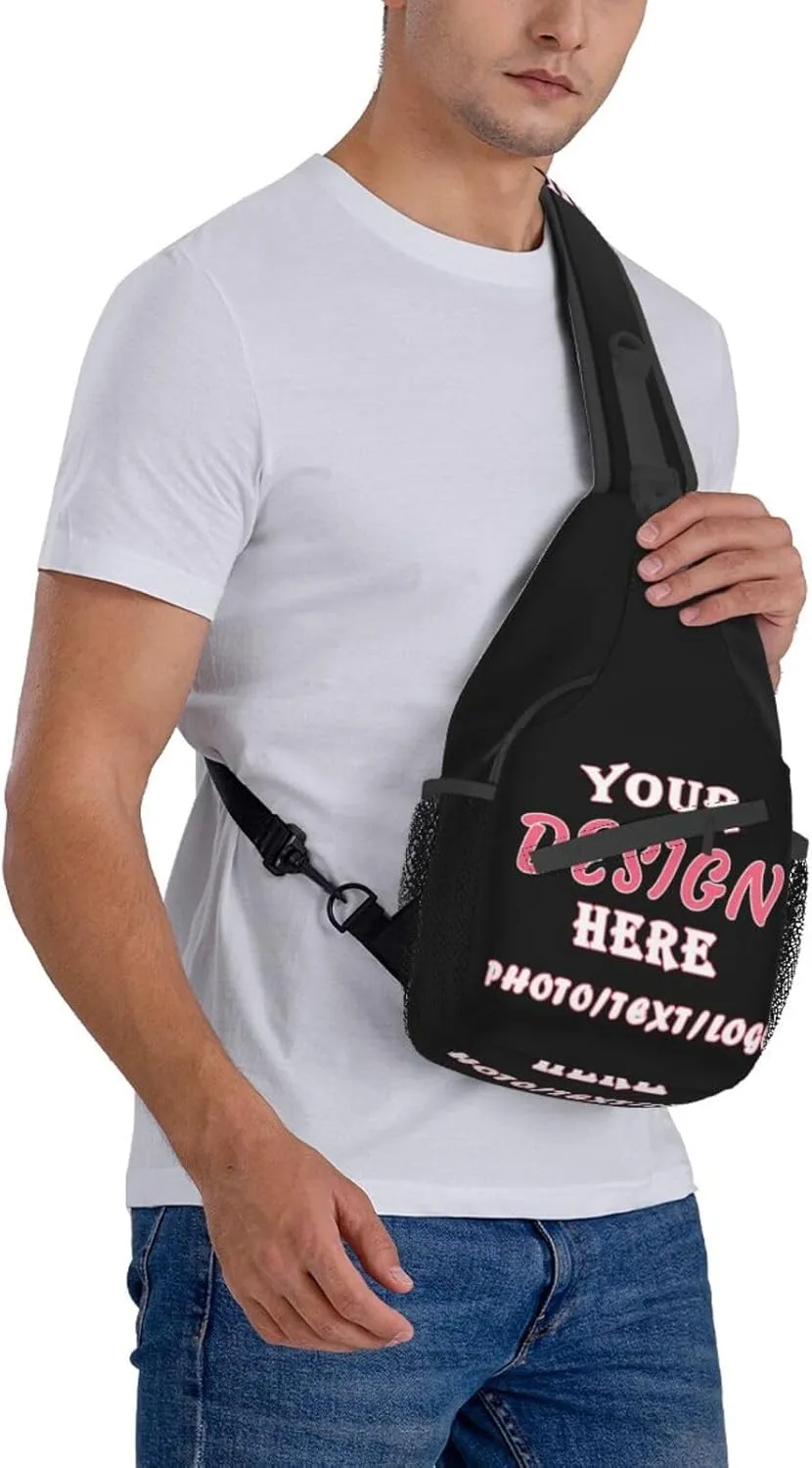 Custom Sling Bag,Personalized Sling Bag With Image Text,Crossbody Bags Sling Bags Fanny Pack For Men Women