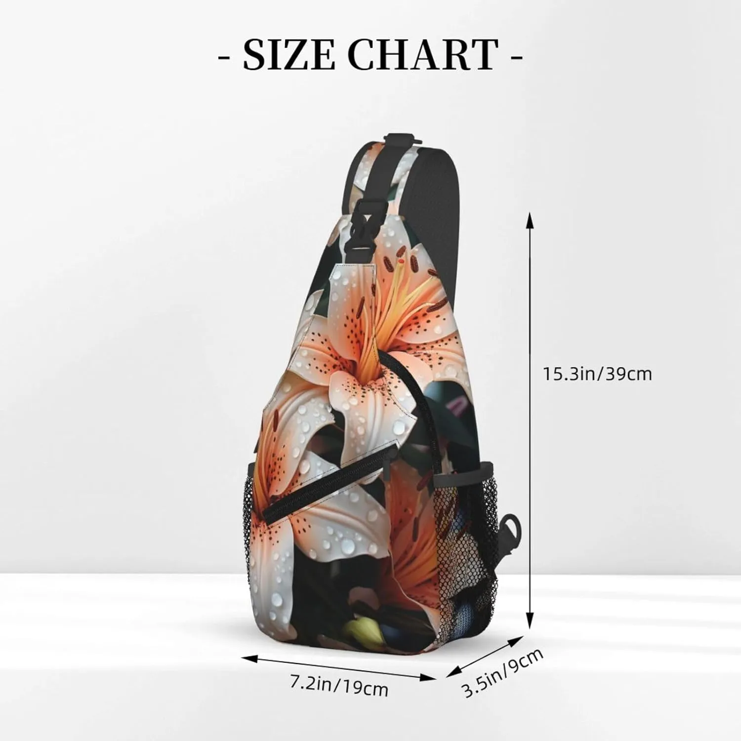 Cute Lily Flower Sling Bag Backpack For Men Cross Chest Bag Crossbody Shoulder Bag Travel Hiking Daypack