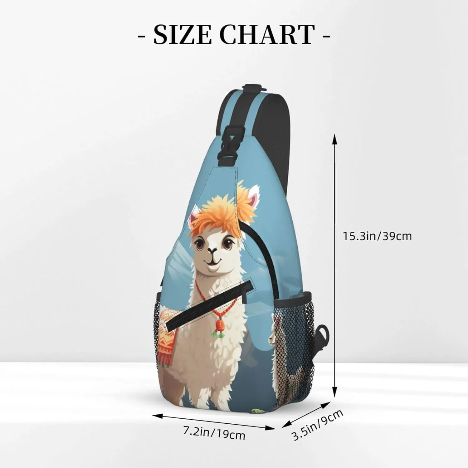 Cute Llama Sling Bag Backpack For Men Cross Chest Bag Crossbody Shoulder Bag Travel Hiking Daypack