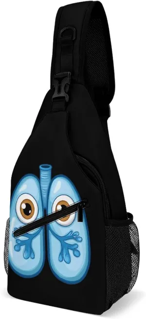 Cute Lungs Chest Bag for Men Backpack Crossbody Sling Bags Travel Daypack for Outdoors Hiking