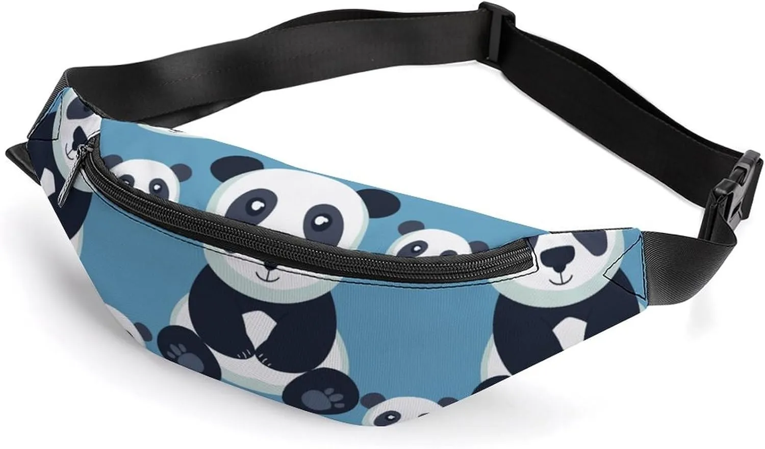 Cute Panda Crossbody Fanny Pack Waist Packs Adjustable Shoulder Bags Sling Bag for Hiking Running Cycling