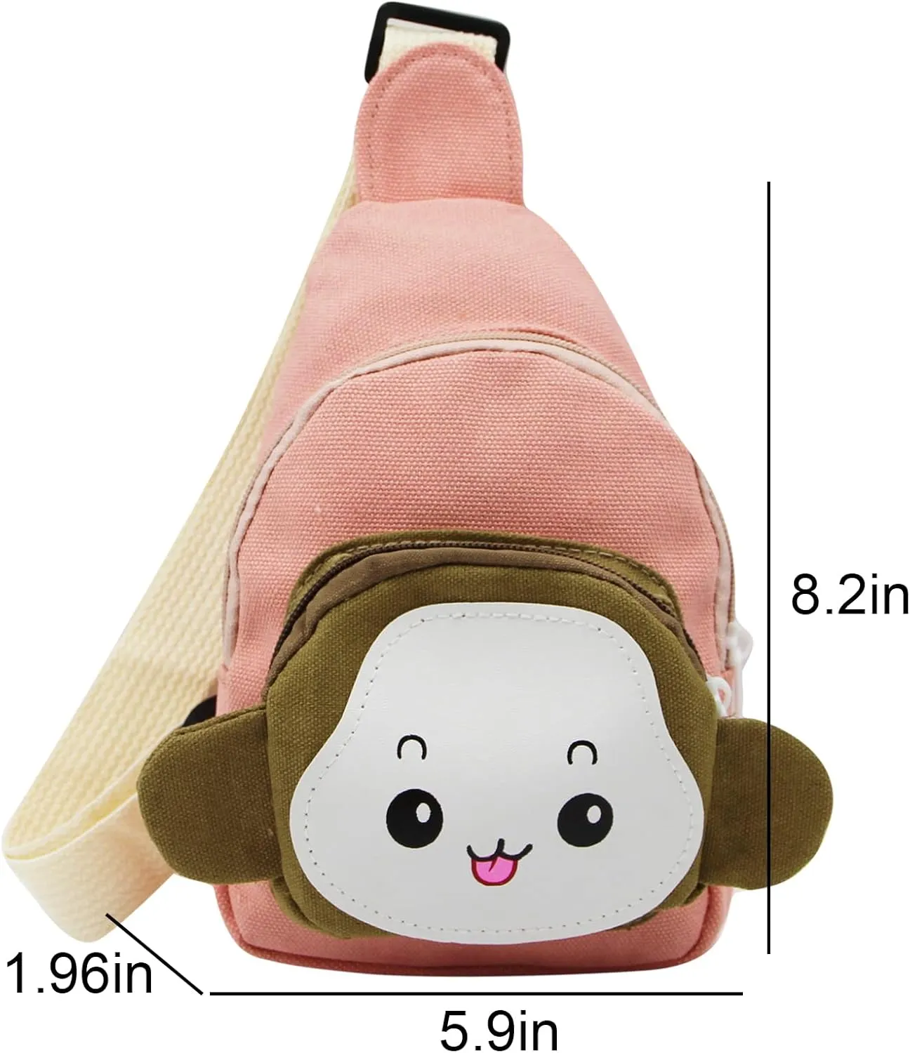 Cute Sling Bag Small Chest Bag Cartoon Monkey Sling Daypack Cute Cossbody Sling Bag Coin Purse Small Cute Purse Fanny Pack