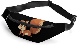 Cute Squirrel Animals Crossbody Fanny Pack Waist Packs Adjustable Shoulder Bags Sling Bag for Hiking Running Cycling