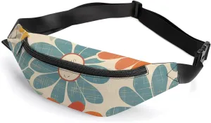 Daisy Floral Pattern Crossbody Fanny Pack Waist Packs Adjustable Shoulder Bags Sling Bag for Hiking Running Cycling