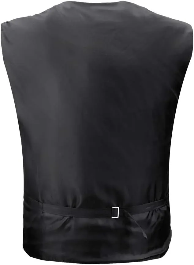 Dan Smith Men's Fashion Italy Series Plain Microfiber Fashion Vest Matching Bow Tie With Bags