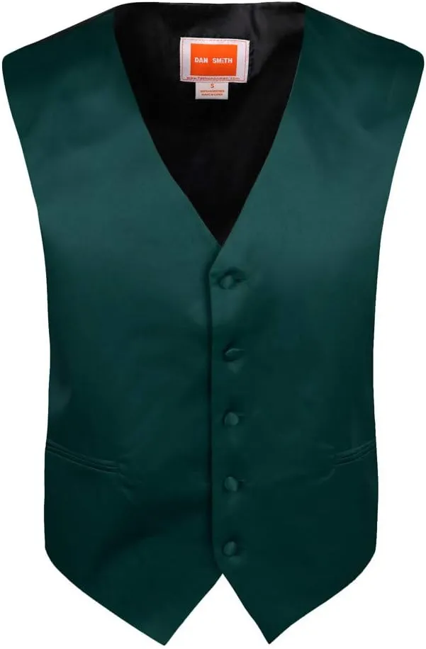 Dan Smith Men's Fashion Italy Series Plain Microfiber Fashion Vest Matching Bow Tie With Bags