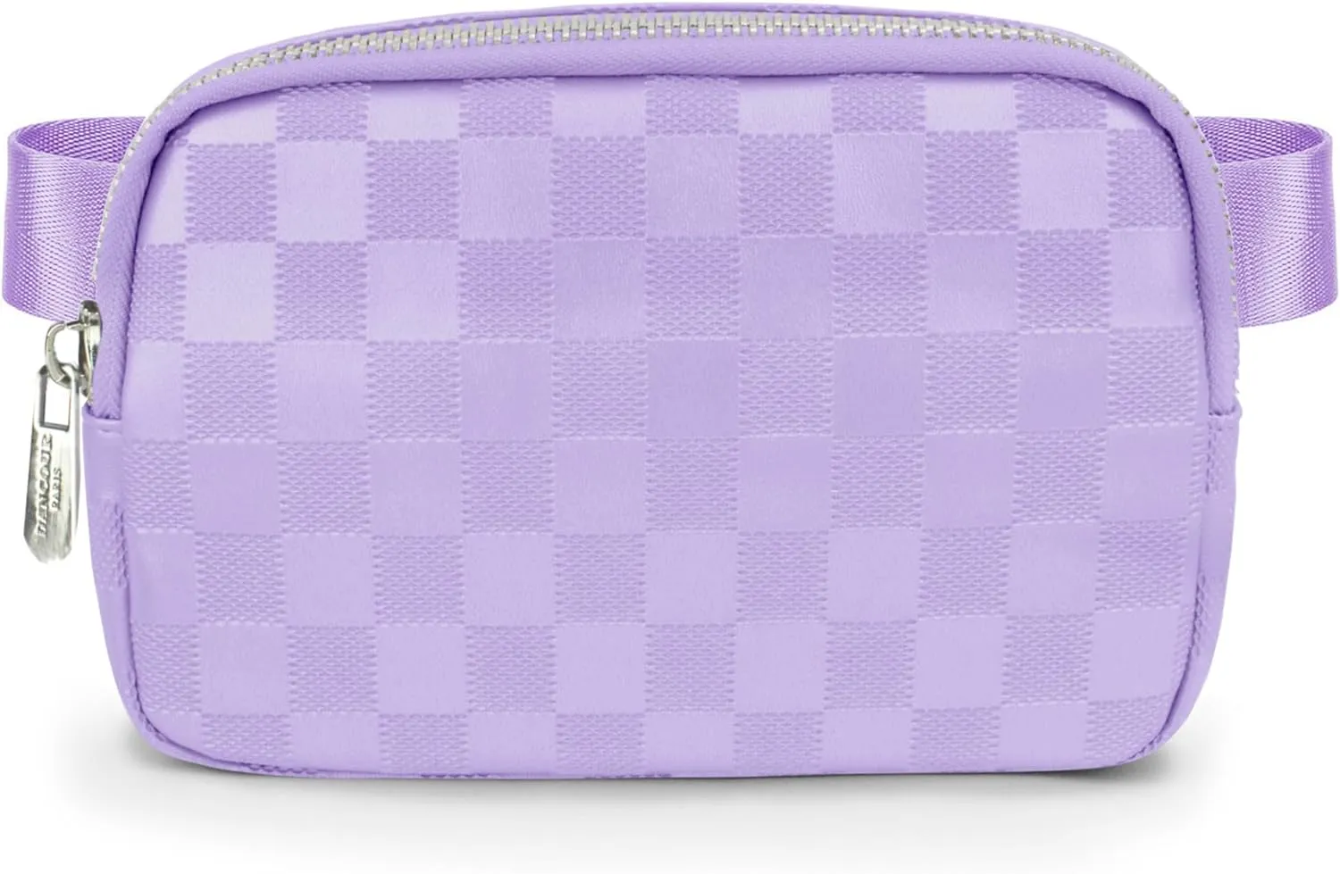 DANCOUR Purple Checkered Belt Bag – Leather Crossbody Fanny Pack for Women, Stylish Waist Bag, Trendy Cross Body Bag, Fashionable Fanny Pack for Travel, Everyday, and On-the-Go Looks