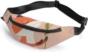 Dandelion Fox Animal Crossbody Fanny Pack Waist Packs Adjustable Shoulder Bags Sling Bag for Hiking Running Cycling